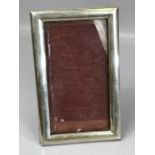Rectangular Silver photo frame marked 800 with silk backing approx 20.5 x 13 A/F