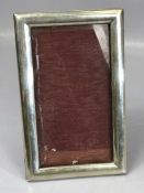 Rectangular Silver photo frame marked 800 with silk backing approx 20.5 x 13 A/F