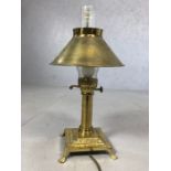 Brass desk lamp in the style of an oil filled coach lamp from the Orient Express