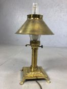 Brass desk lamp in the style of an oil filled coach lamp from the Orient Express