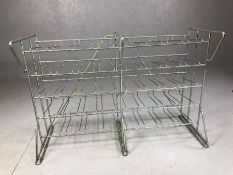 French vintage metal wine rack by maker 'Caddie', approx 81cm x 30cm x 54cm tall