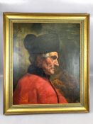 Oil on Canvas: Fine oil painting of a Chelsea pensioner. This Painting was a gift to the Rev