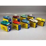 Nine boxed Matchbox Series diecast model vehicles:22, 25, 27, 29, 31, 32, 33, 57 x 2