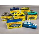 Six boxed Matchbox Series diecast model vehicles: 14 ISO Grifio, 33 Lamborghini Miura P400, 36