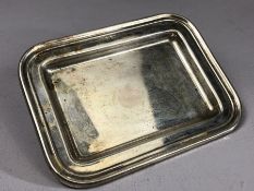 Rectangular small silver continetal tray marked 800 approx 15 x 11.5 and 138g