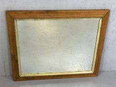 Pine framed mirror, approx 85cm x 71cm
