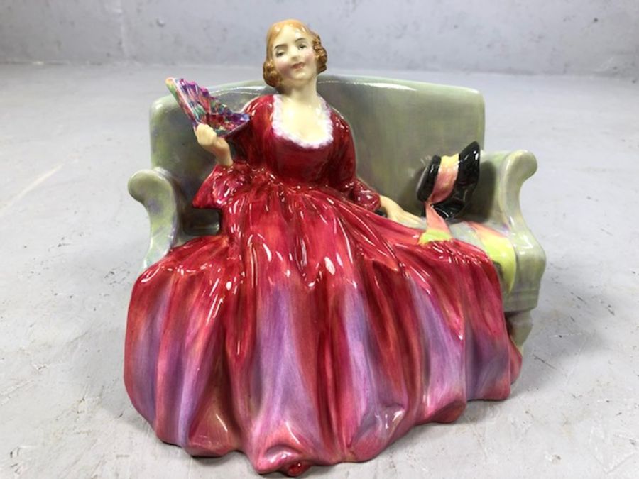 Royal Doulton "Sweet and Twenty" figurine plus Buckfast small vase, two pin dishes and a large - Image 6 of 6