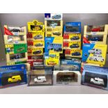 Collection of 36 boxed Corgi and Vanguard diecast vehicles, mostly Mini commercial vans, to