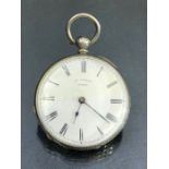 A silver cased pocket watch, H. Nathan & Co.Geneva (no key)