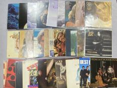 59 ROCK AND POP LPs and 12 inch singles inc. Olivia Newton John, ELO, Kate Bush, Earth Wind and