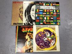 5 BOB MARLEY LPs inc. "Rastaman Vibration", "Kaya", "Survival", "Live!" & "Confrontation