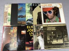 12 ELTON JOHN LPs inc. Yellow Brick Road, Elton John, Caribou, Captain Fantastic, Tumbleweed