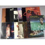 15 HARD ROCK / HEAVY METAL LPs inc. ACDC, Aerosmith, Rush, Meatloaf, Thin Lizzy, Alice Cooper,