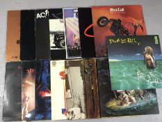 15 HARD ROCK / HEAVY METAL LPs inc. ACDC, Aerosmith, Rush, Meatloaf, Thin Lizzy, Alice Cooper,