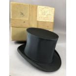 Vintage Thomas Townend & Co silk gentleman's top hat with original box