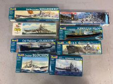Boxed Model kits by Revell: battleships and tankers (8)