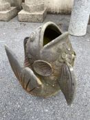 Terracotta garden fish ornament
