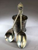 Three Silver hallmarked items to include two spoons one with all over decoration Chester H&T 1898