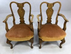 Pair of antique low occasional chairs