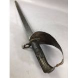 Militaria: English Naval Cutlass/ Sword circa 1855 the blade 65cm long