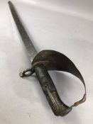 Militaria: English Naval Cutlass/ Sword circa 1855 the blade 65cm long