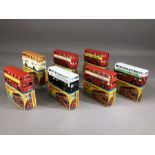 Seven boxed Matchbox no 17 'The Londoner' diecast model buses: Chasewater Light Railway, Midland Bus