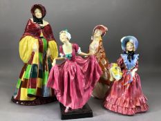 Collection of four Royal Doulton figurines: 'The Parson's Daughter' HN564, 'The Paisley Shawl'