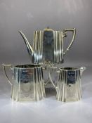 Solid Silver Edwardian tea service of three pieces hallmarked for Sheffield by maker Mappin & Webb