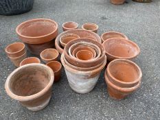 Collection of terracotta garden pots