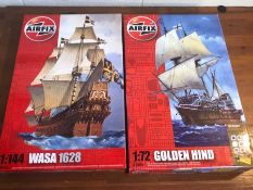AIRFIX Scale Model Kits boxed to include: 1:144 Wasa 1628 and Golden Hind ships (2)