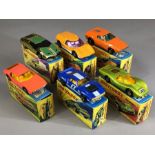 Six boxed Matchbox Superfast diecast model vehicles: 8 AMX Javelin, 20 Lamborghini Marzal, 33 Datsun