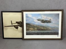 Limited edition fighter jet print and framed photograph of a hurricane