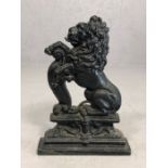 Cast iron rampant lion doorstop