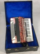 Galotta piano accordion with hard case, 120 base with 11 voices