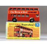 Boxed Diecast vehicle: Matchbox series No.74 Daimler Bus in 'The Baron of Beef' livery