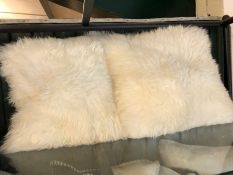 Modern Interiors: Pair of sheepskin super-fluffy cushions