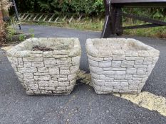 Pair of brick-effect planters