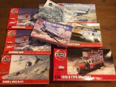 AIRFIX Scale Model Kits boxed to include: Aircraft, Aston Martin DBR9 (8)