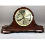 Westminster chime DRGM mantle clock, approx 24cm in height, with key