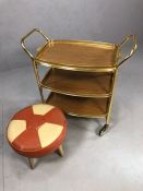 Vintage tea trolley / gin trolley and vintage pouffe