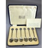 The Coronation of H.M. King George VI 1936, set six silver and enamel top commemorative spoons