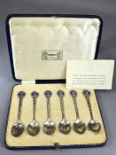 The Coronation of H.M. King George VI 1936, set six silver and enamel top commemorative spoons