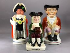 Collection of three character jugs; a Beswick Worthington's IPA Town Crier 'Behind every good