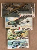 AIRFIX -72 1/72 Scale Model Kits boxed to include: Military Aircraft B24 Liberator, Kingfisher
