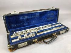 Cased flute by Gemeinhardt Elkhart marked M3 300928