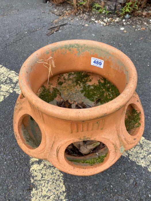 Terracotta strawberry pot, approx 30cm tall - Image 2 of 2