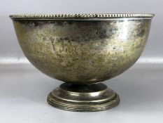 Large Silver coloured Punch bowl approx 30cm in diameter