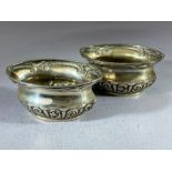 Pair of Victorian oval flared rim silver hallmarked dishes Birmingham by maker Minshull & Latimer