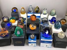 Large collection of boxed Caithness glass, mostly paperweights