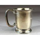 Hallmarked silver cup engraved & assayed for Sheffield maker Emily Viners approx 7cm tall & 101g